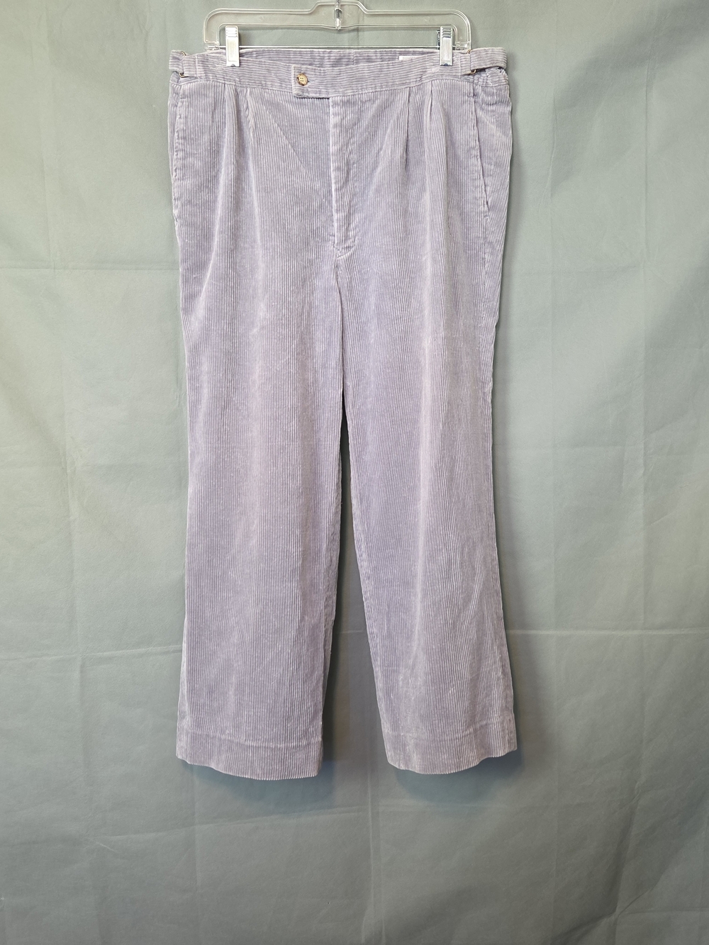 Vintage Pierre Cardin Light-grey Corduroy Straight-Leg Pants